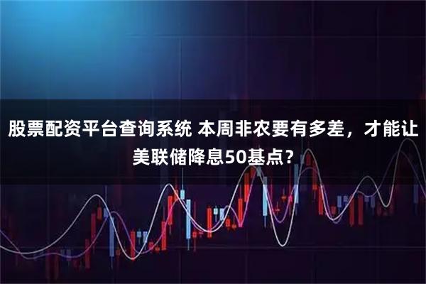 股票配资平台查询系统 本周非农要有多差，才能让美联储降息50基点？