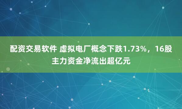 配资交易软件 虚拟电厂概念下跌1.73%，16股主力资金净流出超亿元