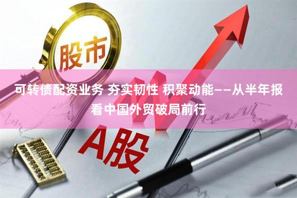 可转债配资业务 夯实韧性 积聚动能——从半年报看中国外贸破局前行